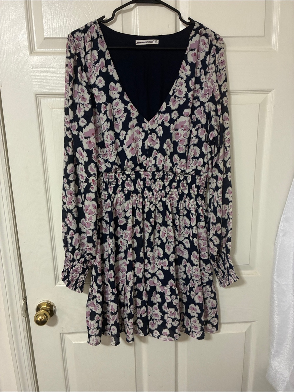 Abercrombie & Fitch Navy Floral Long Sleeve Dress